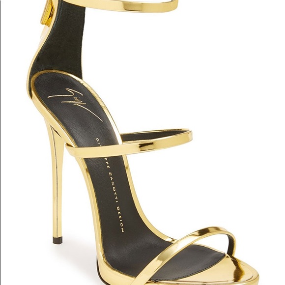 gold giuseppe heels